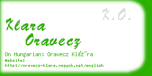 klara oravecz business card